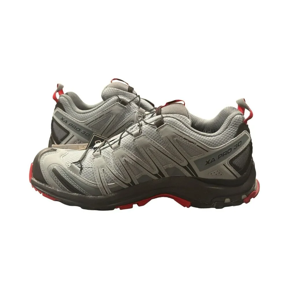 Size 8 Salomon XA Pro 3D GTX Lead Black Cherry Red Mens Trail Shoes 407894